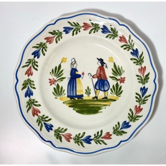 Longchamp Other - Vintage Brittany by Longchamp Dinner Plate Man Woman Couple France 10"
